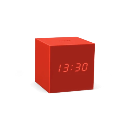 Gravity Cube Click Clock - Red