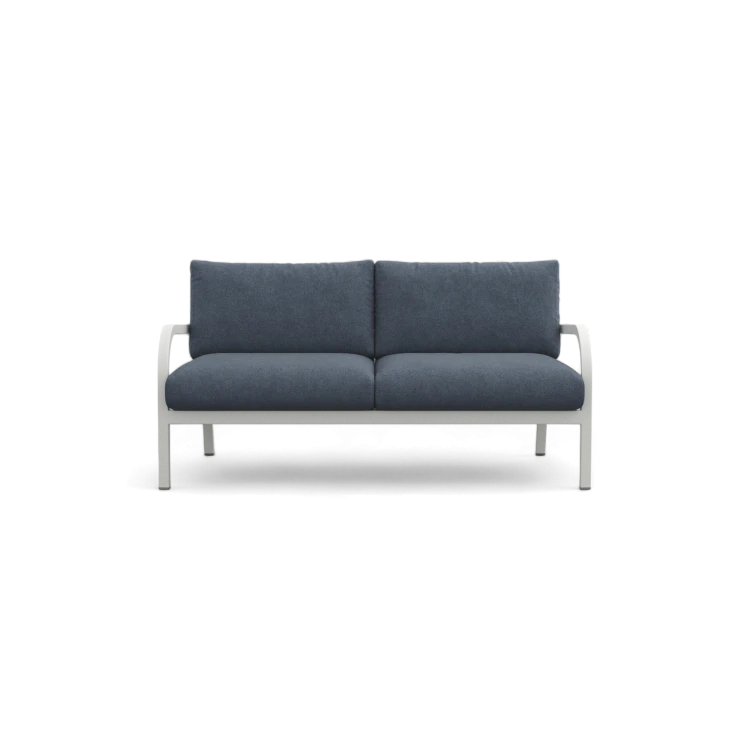 Navy Lounge 2-Seat Sofa — White Grey Frame