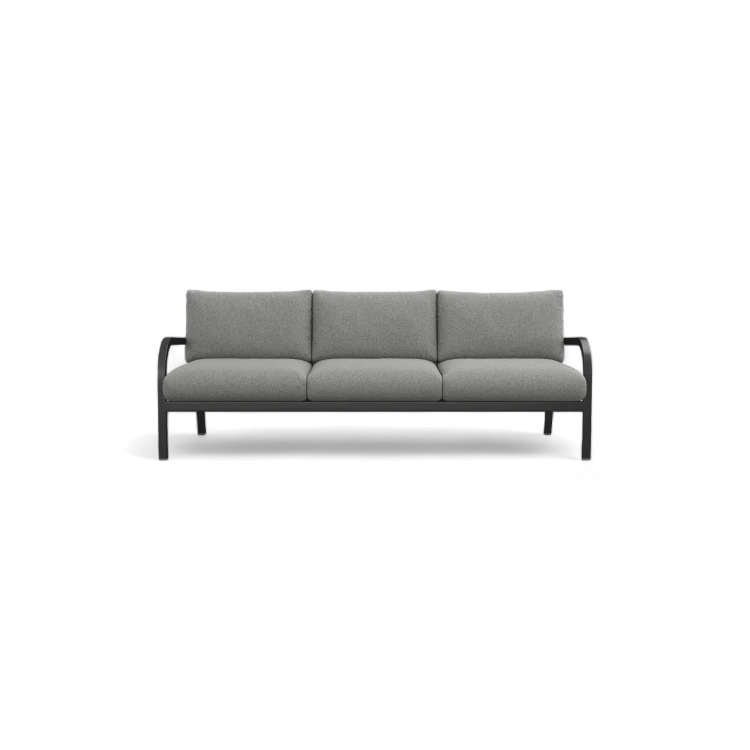 Navy Lounge 3-Seat Sofa — Black Frame