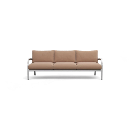 Navy Lounge 3-Seat Sofa — Hand-Brushed Frame