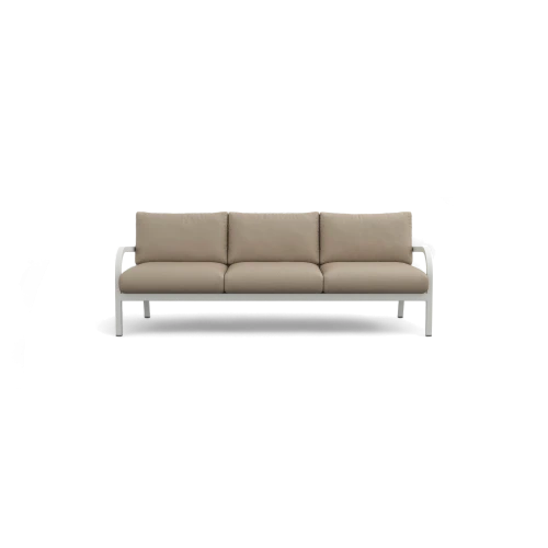 Navy Lounge 3-Seat Sofa — White Grey Frame