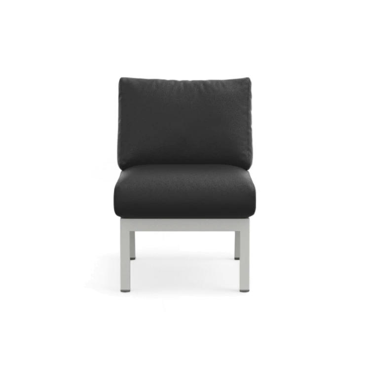 Navy Lounge Chair — White Grey Frame
