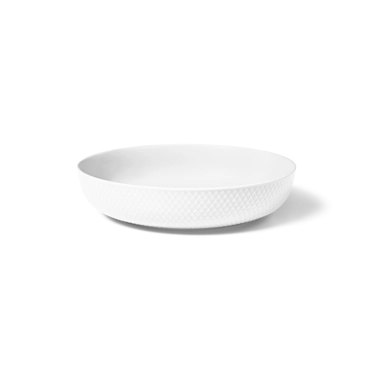 Rhombe Serving Bowl, White, Diam 11.3″