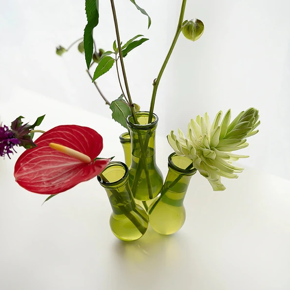 Amabro - Multi Hole Flower Vase, Green | Gessato Design Store