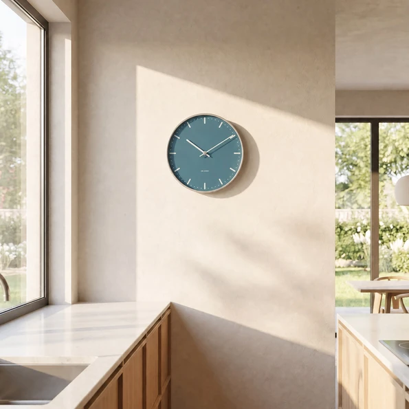 Arne Jacobsen - Arne Jacobsen City Hall Wall Clock – Blue
