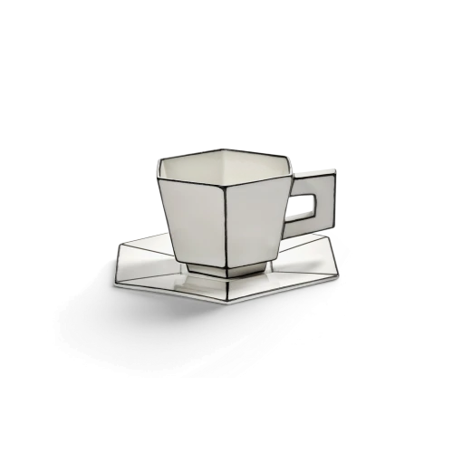 Carte Blanche Porcelain Cappuccino Cup with Saucer