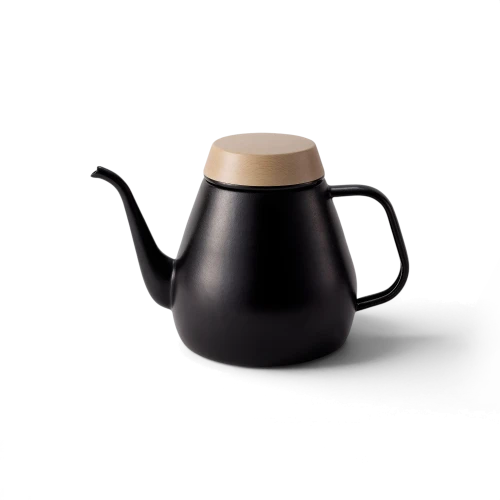 Enamel Drip Kettle with Wood Lid