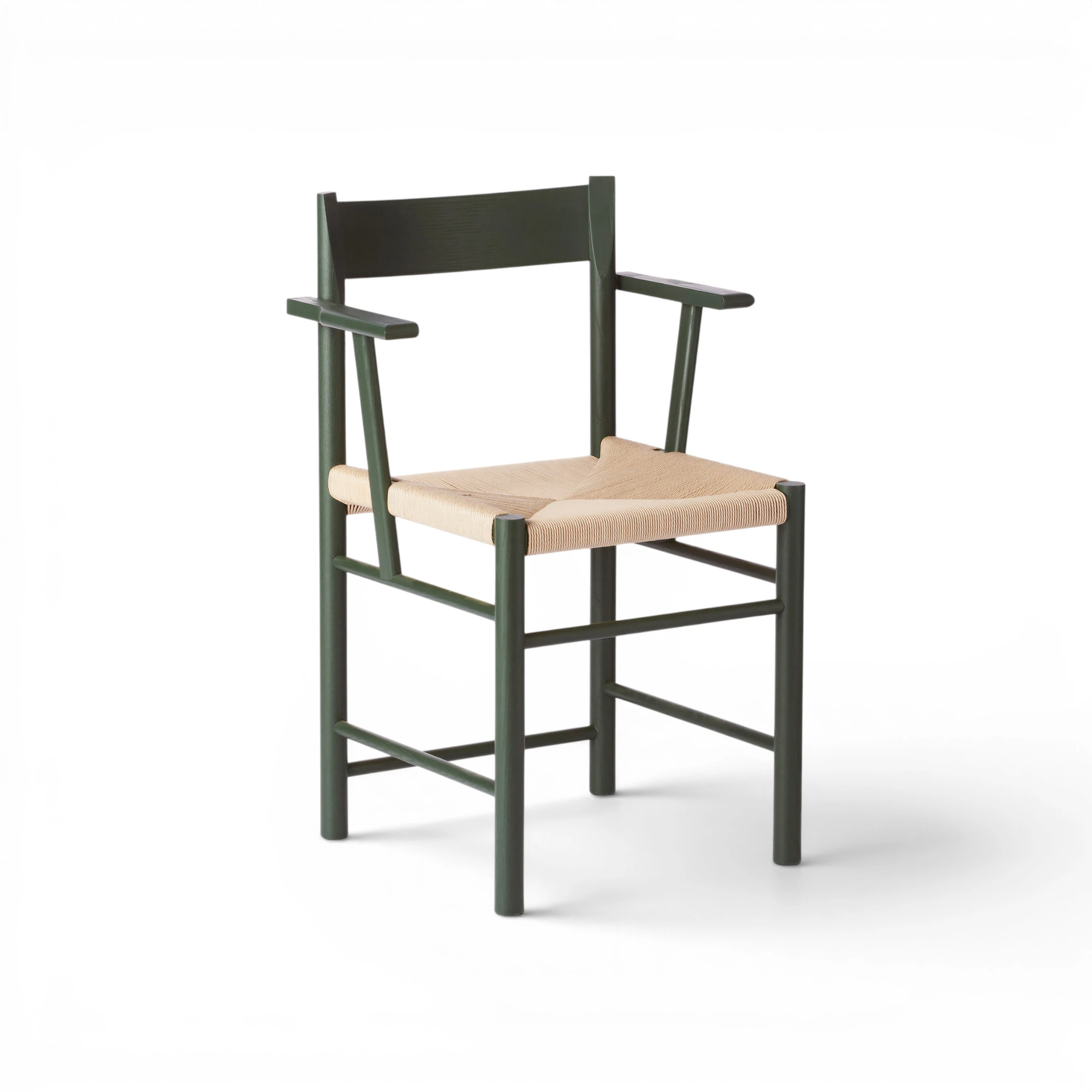  Green lacquered oak / natural paper cord