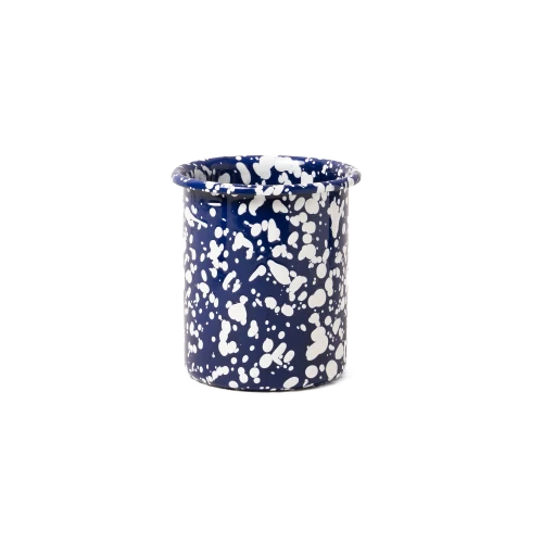 Splatter Enamel Utensil Pot – Blue and White